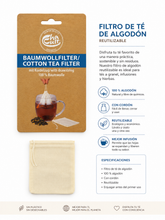 Cargar imagen en el visor de la galería, Filtro de té de algodón reutilizable